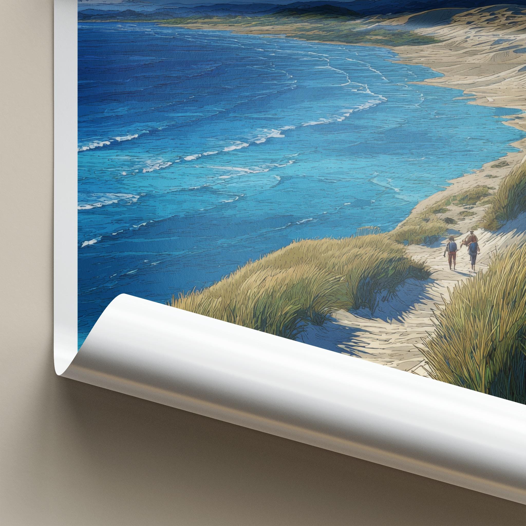 Tottori Sakyu Poster - Japan Travel Art - Sandy Coastal Path Home Decor