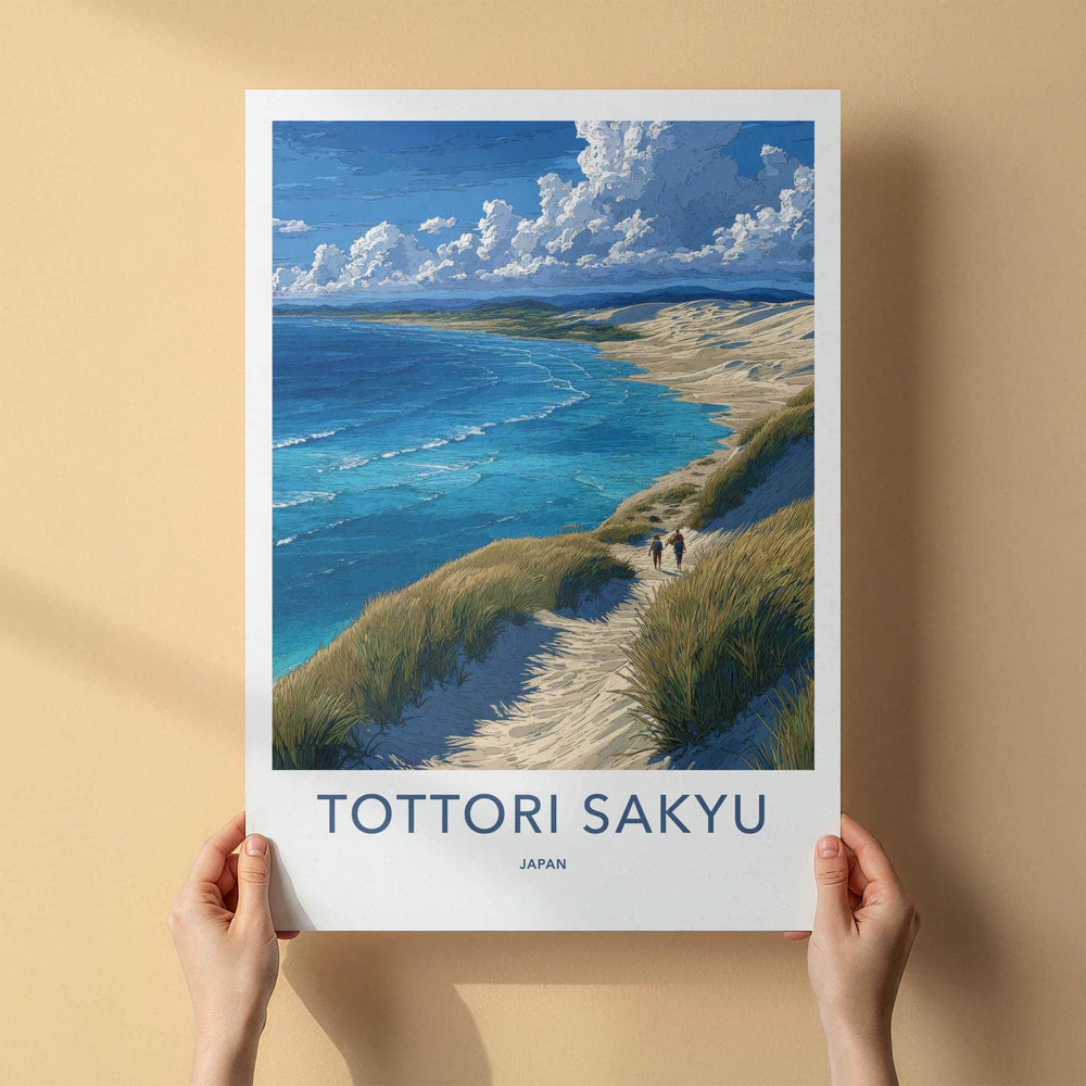 Tottori Sakyu Poster - Japan Travel Art - Sandy Coastal Path Home Decor