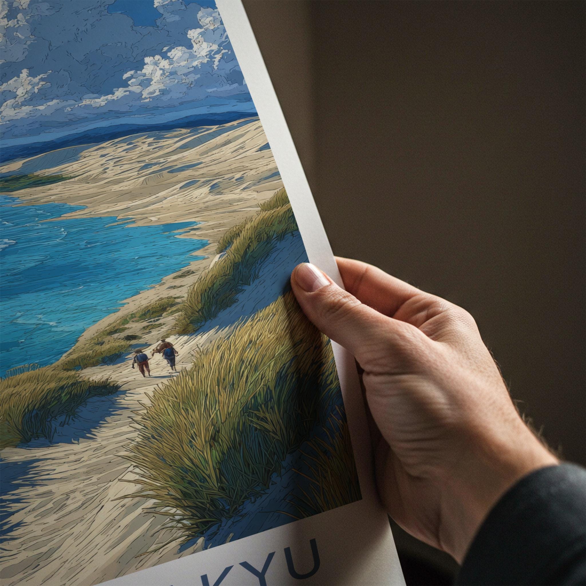 Tottori Sakyu Poster - Japan Travel Art - Sandy Coastal Path Home Decor