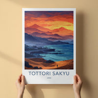 Tottori Sakyu Poster - Japan Travel Art - Vibrant Ocean Dunes Home Decor