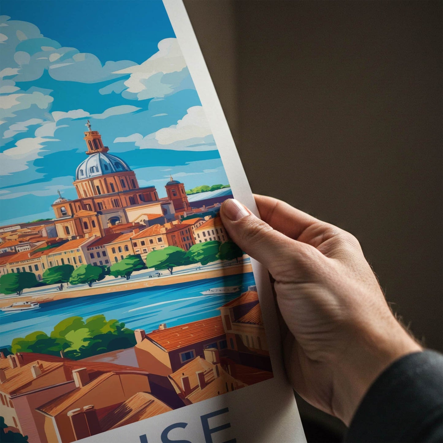 Toulouse Poster - France Travel Art - Historic River Dome Home Decor