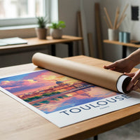 Toulouse Poster - France Travel Art - Vibrant City Reflection Home Decor