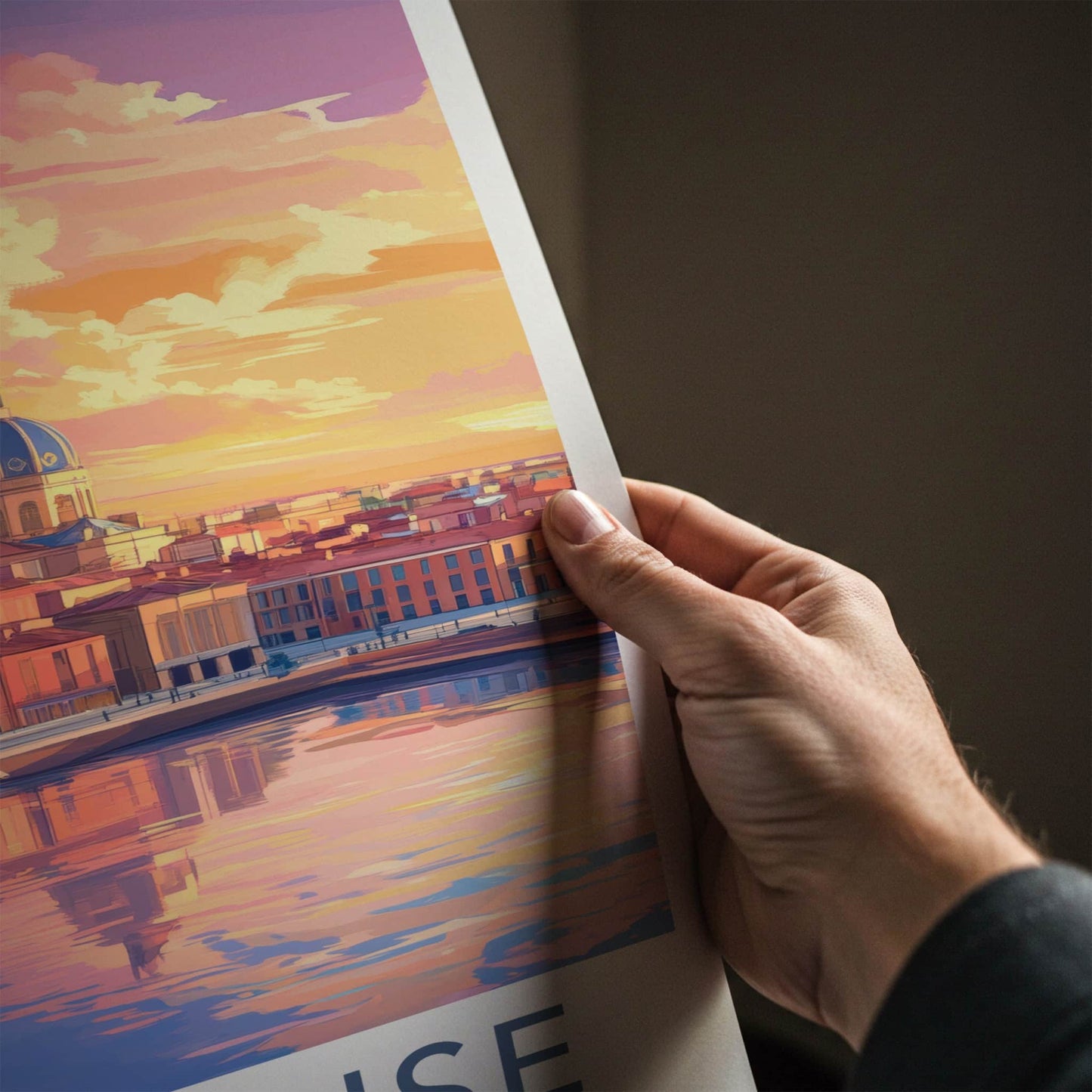 Toulouse Poster - France Travel Art - Vibrant City Reflection Home Decor