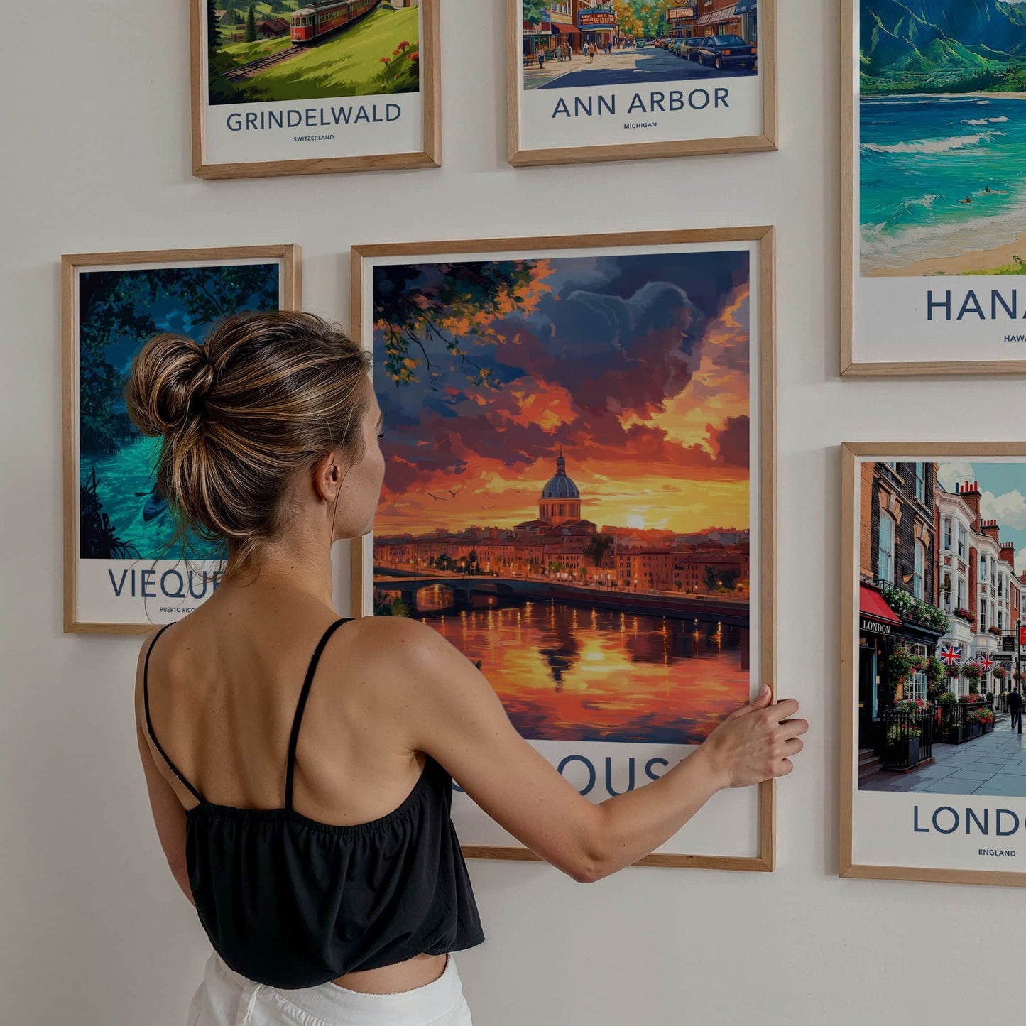Toulouse Poster - France Travel Print - Fiery Sky City Framed Decor