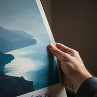 Traelanipa Poster - Faroe Islands Travel Art - Steep Sea Cliffs Wall Decor
