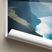 Traelanipa Poster - Faroe Islands Travel Art - Steep Sea Cliffs Wall Decor