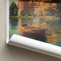 TRAKU PILIS Poster - Lithuania Travel Art - Autumn Castle Lake Home Decor
