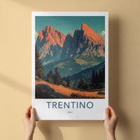 Trentino Poster - Italy Art Print - Dramatic Mountain Sunset Wall Decor