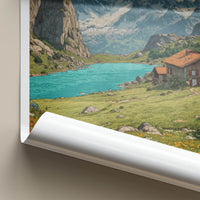 Trentino Poster - Italy Framed Art - Mountain Lake Cabin Home Art
