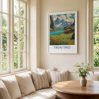 Trentino Poster - Italy Framed Art - Mountain Lake Cabin Home Art
