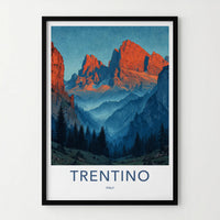 Trentino Poster - Italy Travel Art - Vibrant Alpine Peaks Home Decor