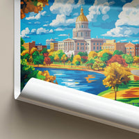 Trenton Poster - New Jersey Art Print - Riverfront Capitol Fall Home Decor