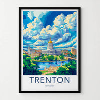 Trenton Poster - New Jersey Travel Art - Capitol Building River Home Decor