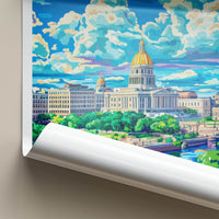 Trenton Poster - New Jersey Travel Art - Capitol River Scene Home Decor