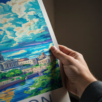 Trenton Poster - New Jersey Travel Art - Capitol River Scene Home Decor