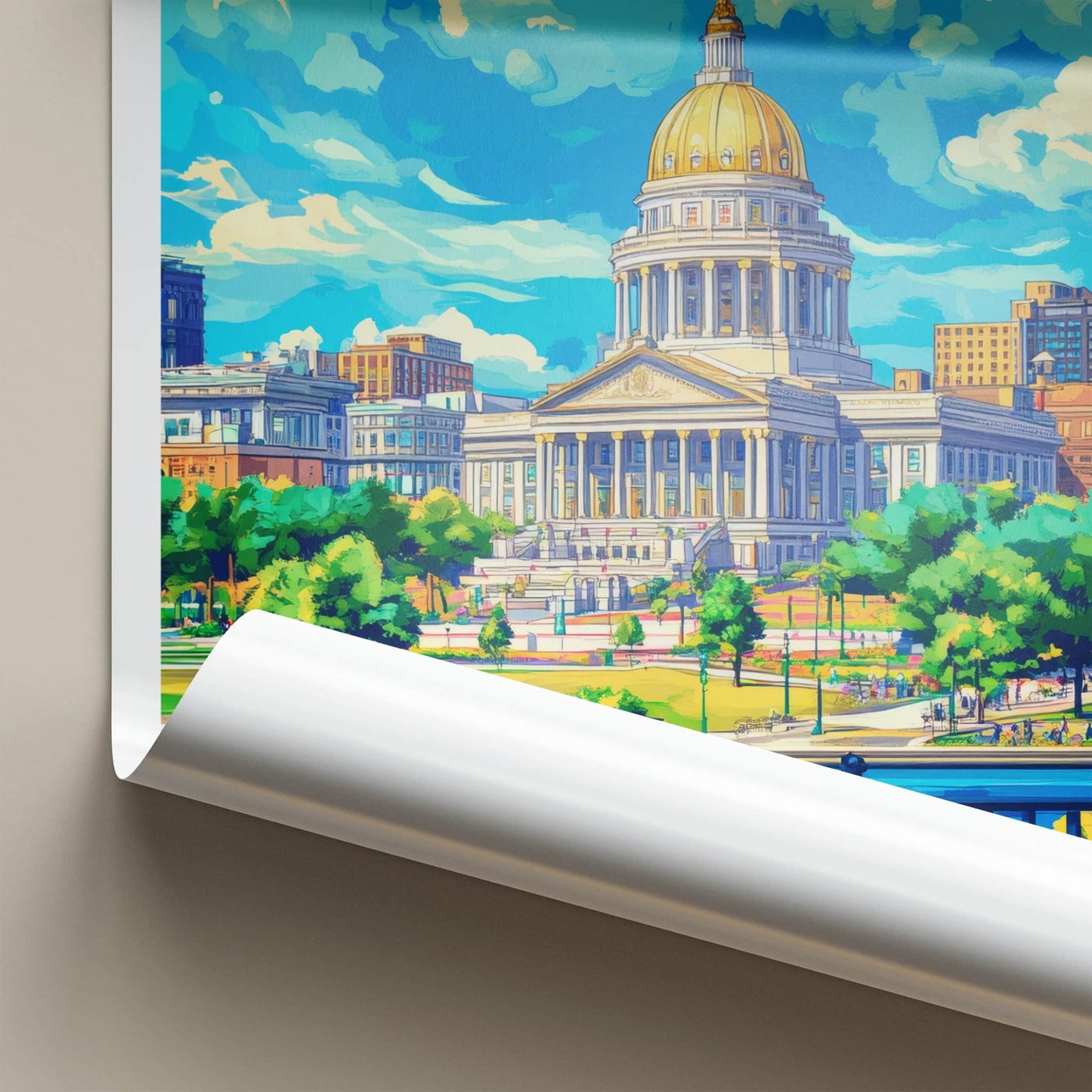 Trenton Poster - New Jersey Travel Art - Golden Dome Capitol Home Decor