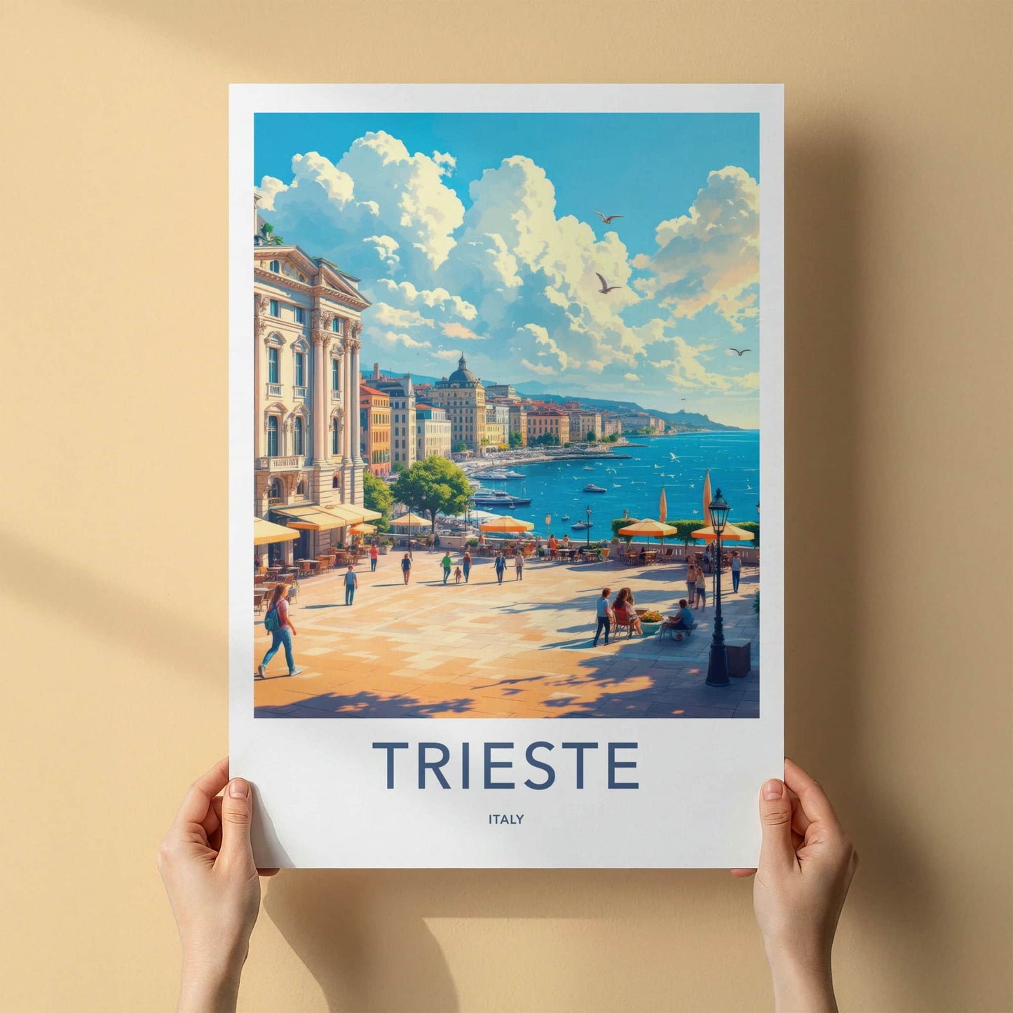 Trieste Poster - Italy Travel Art - Bustling Coastal City Home Decor