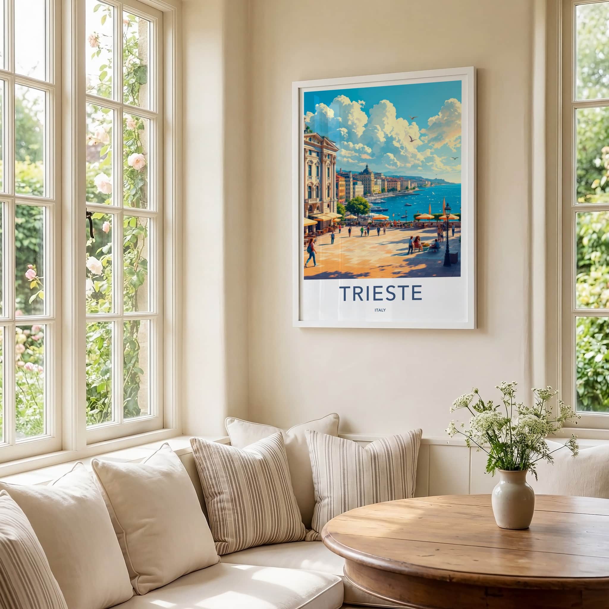 Trieste Poster - Italy Travel Art - Bustling Coastal City Home Decor
