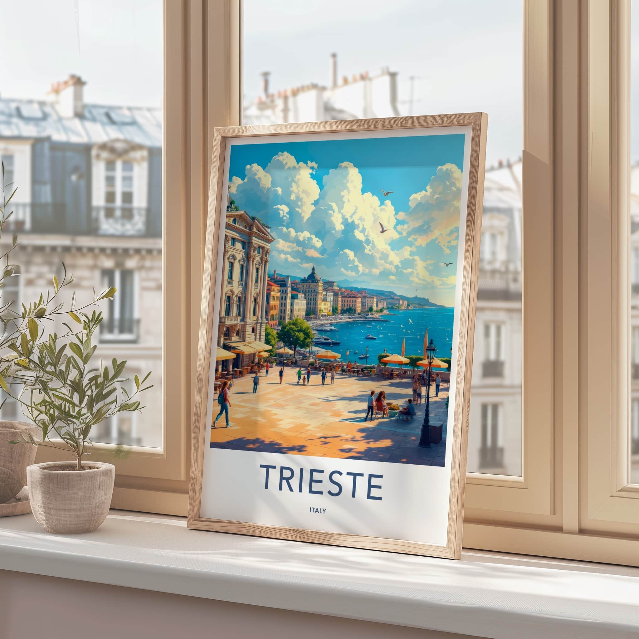 Trieste Poster - Italy Travel Art - Bustling Coastal City Home Decor