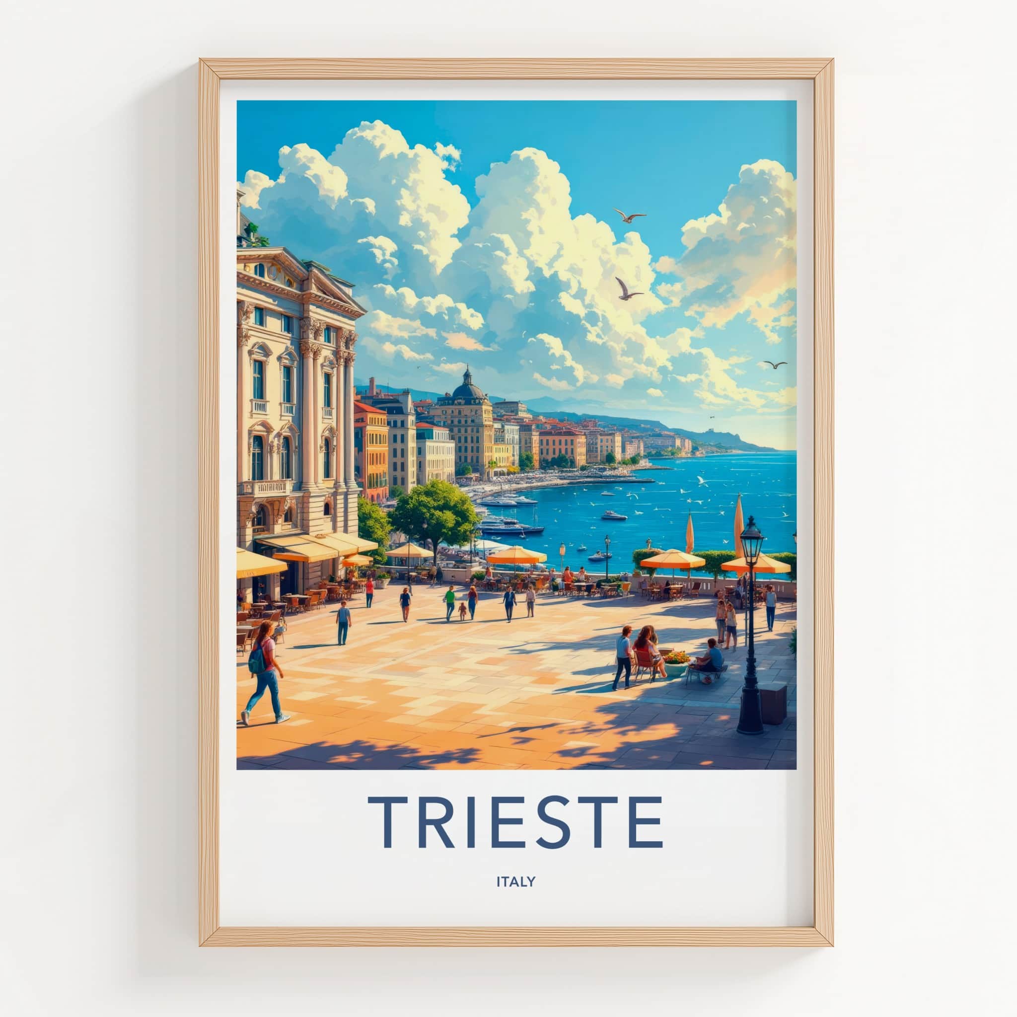 Trieste Poster - Italy Travel Art - Bustling Coastal City Home Decor