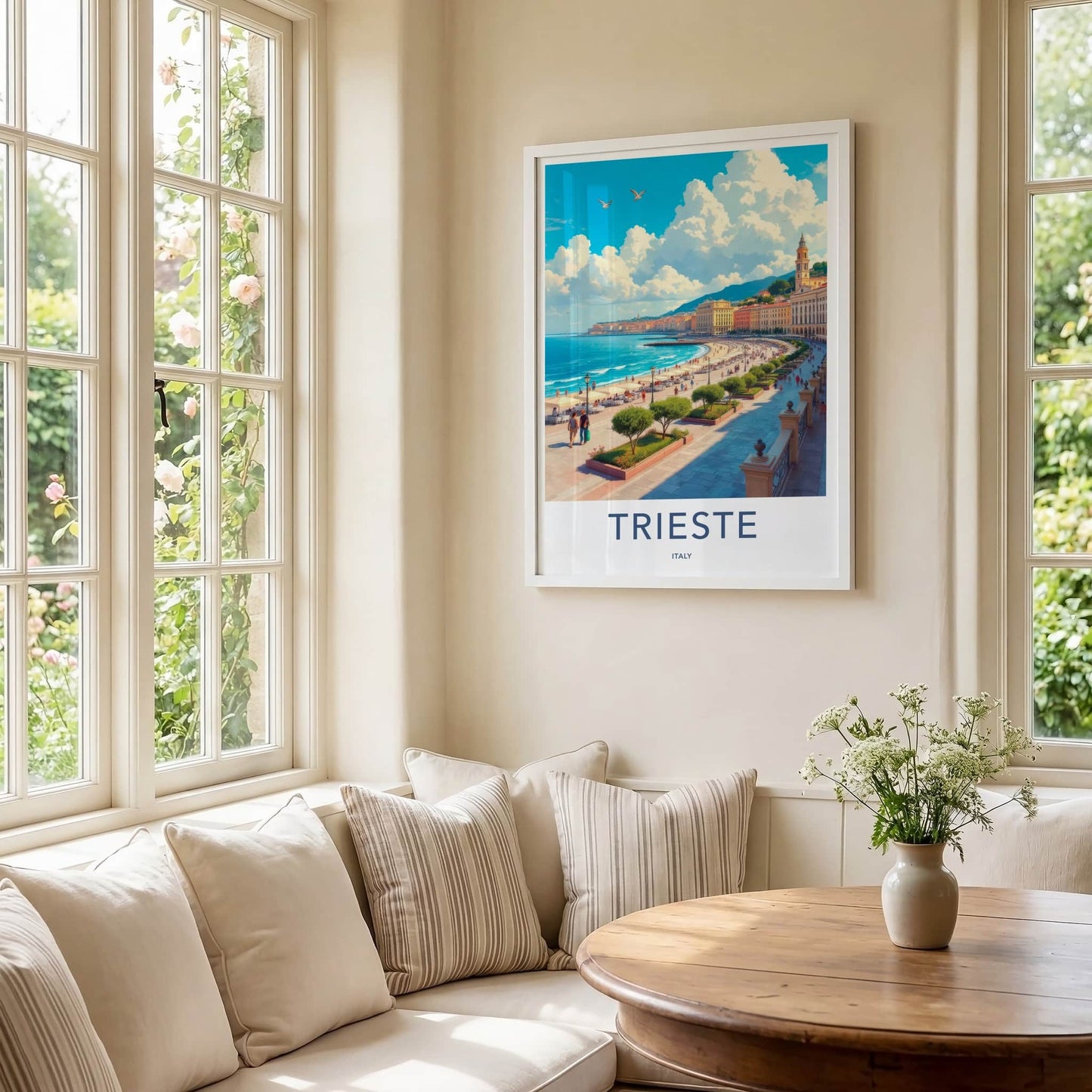 Trieste Poster - Italy Travel Art - Vibrant City Waterfront Home Decor