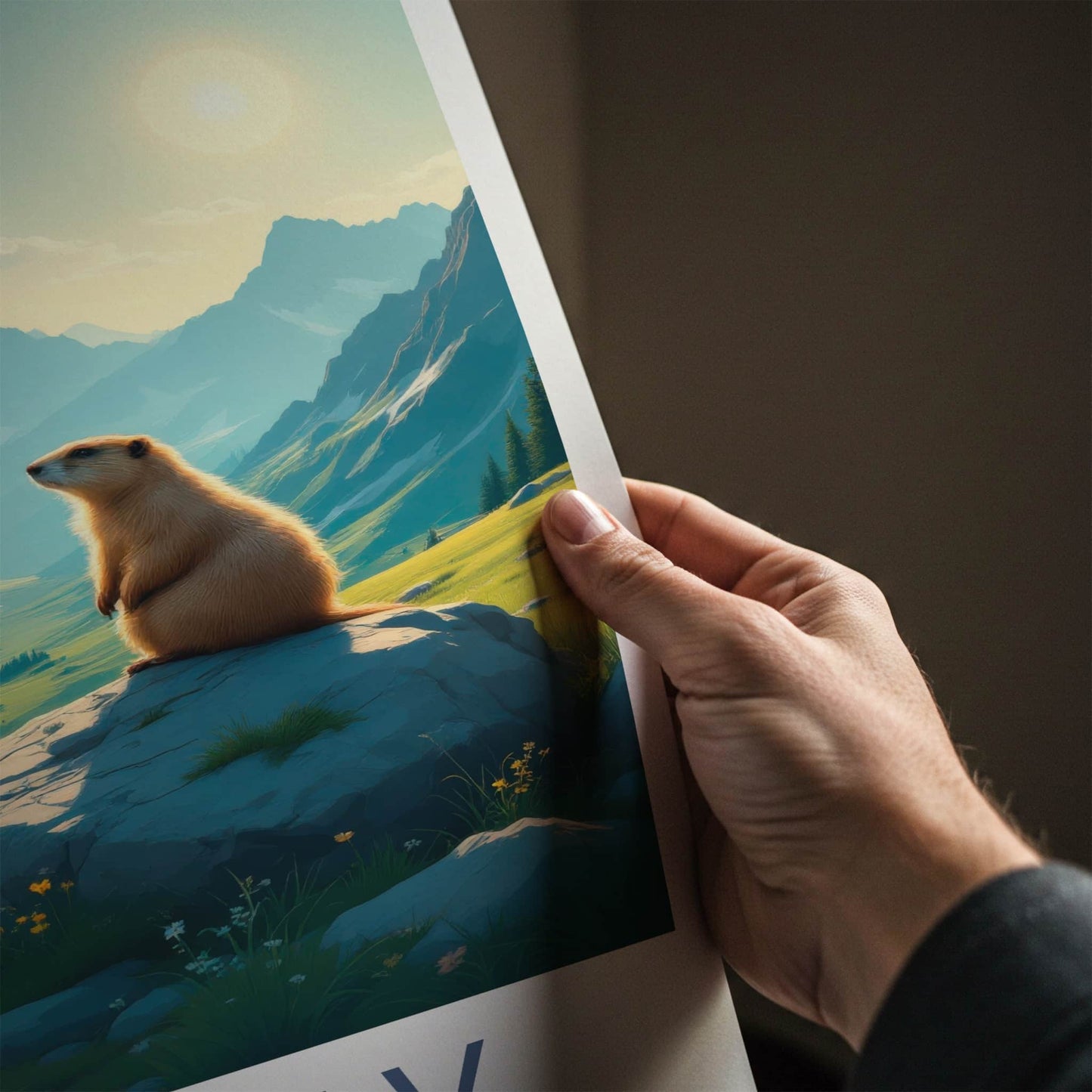 Triglav National Park Poster - Slovenia Travel Art - Marmot Valley River Home Decor
