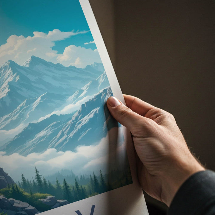 Triglav Poster - Slovenia Travel Art - Alpine Goats Peaks Gallery Art