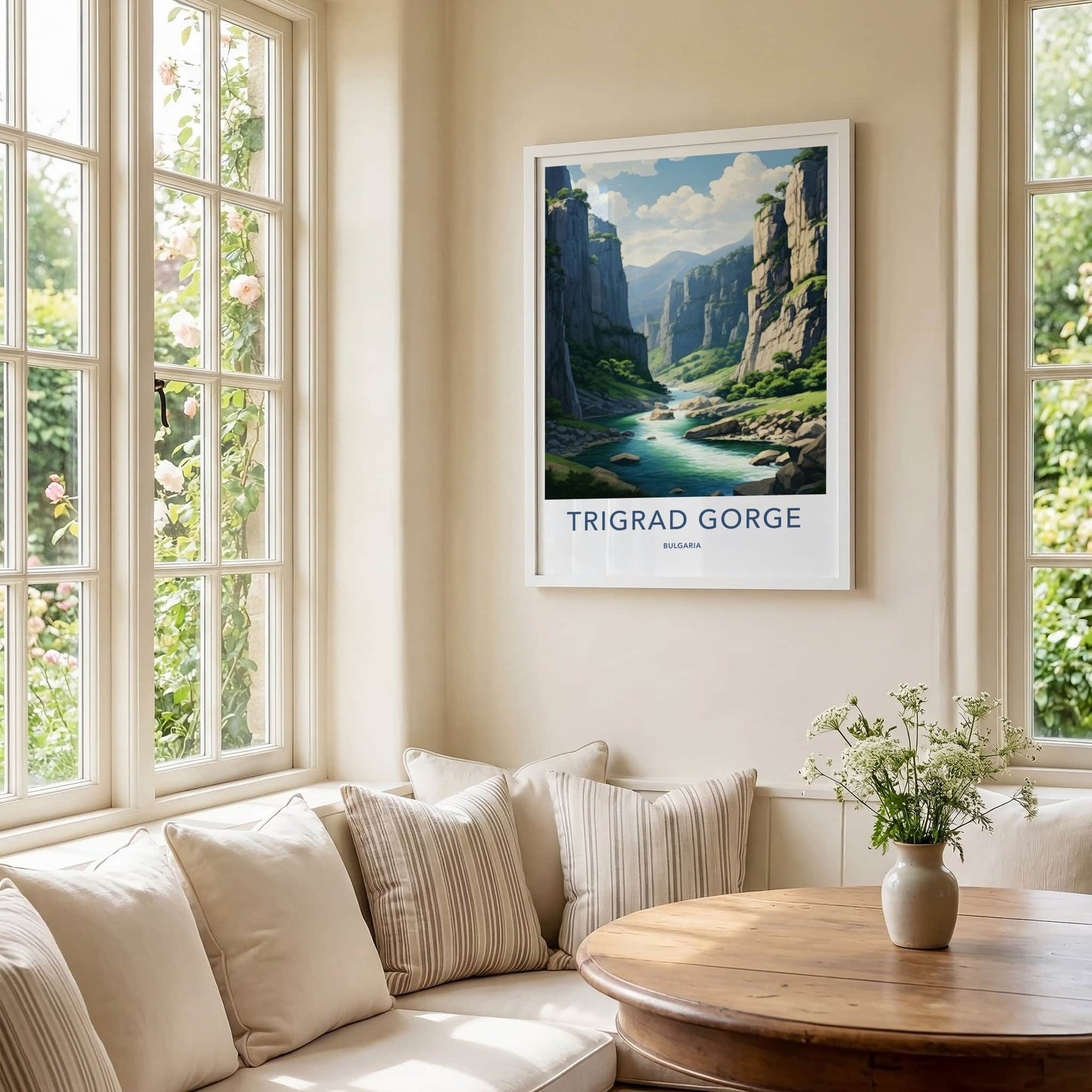 Trigrad Gorge Poster - Bulgaria Travel Art - Emerald River Gorge Home Decor