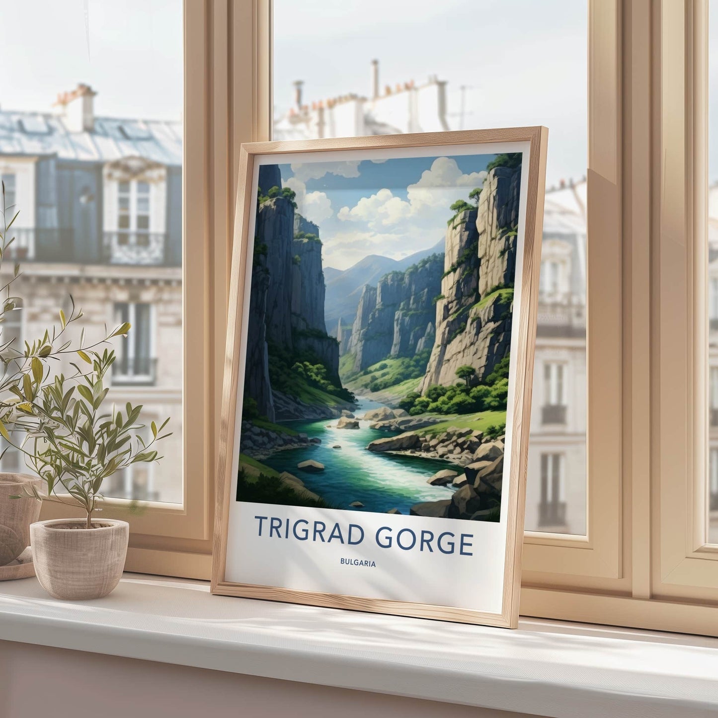 Trigrad Gorge Poster - Bulgaria Travel Art - Emerald River Gorge Home Decor