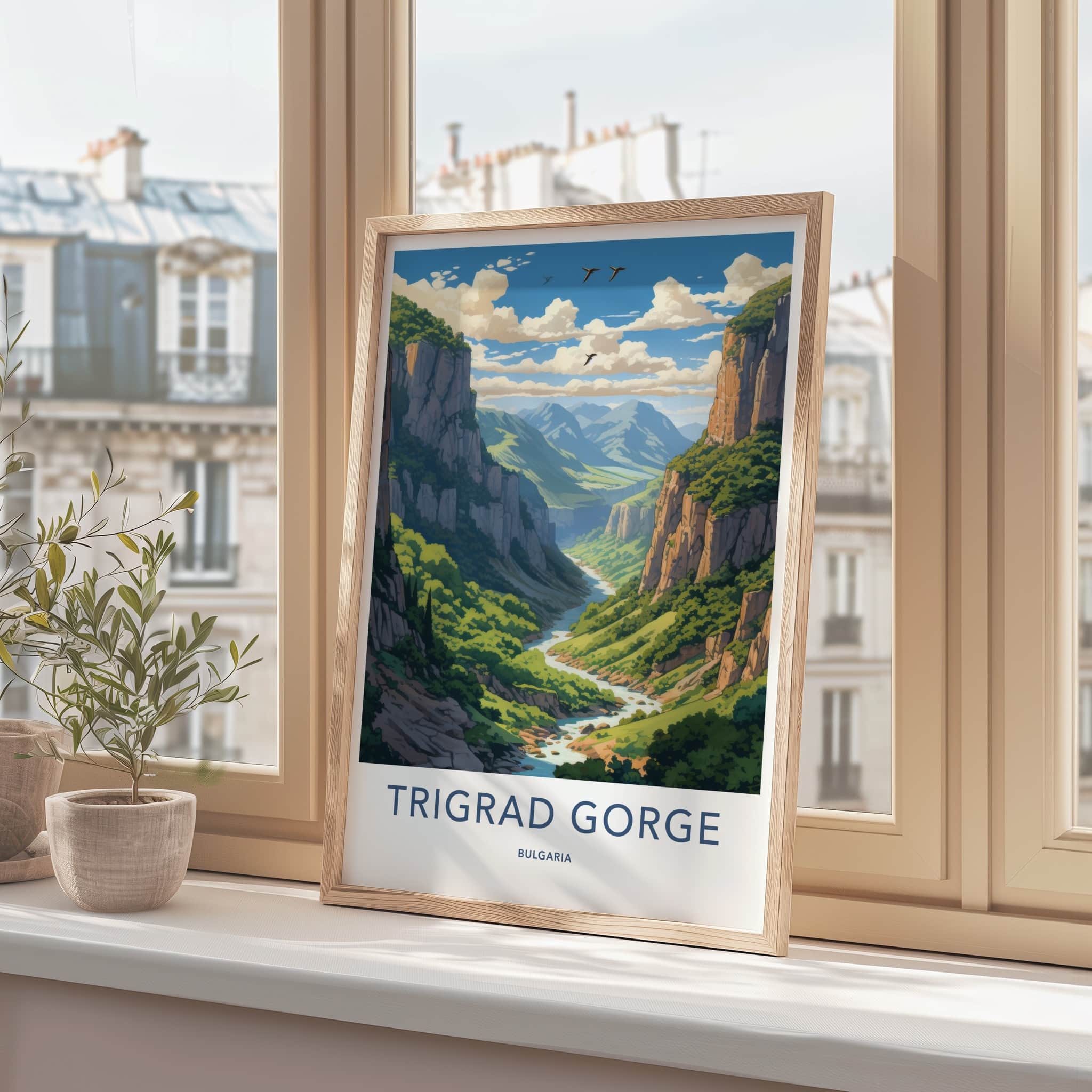Trigrad Gorge Poster - Bulgaria Travel Art - Majestic River Gorge Home Decor