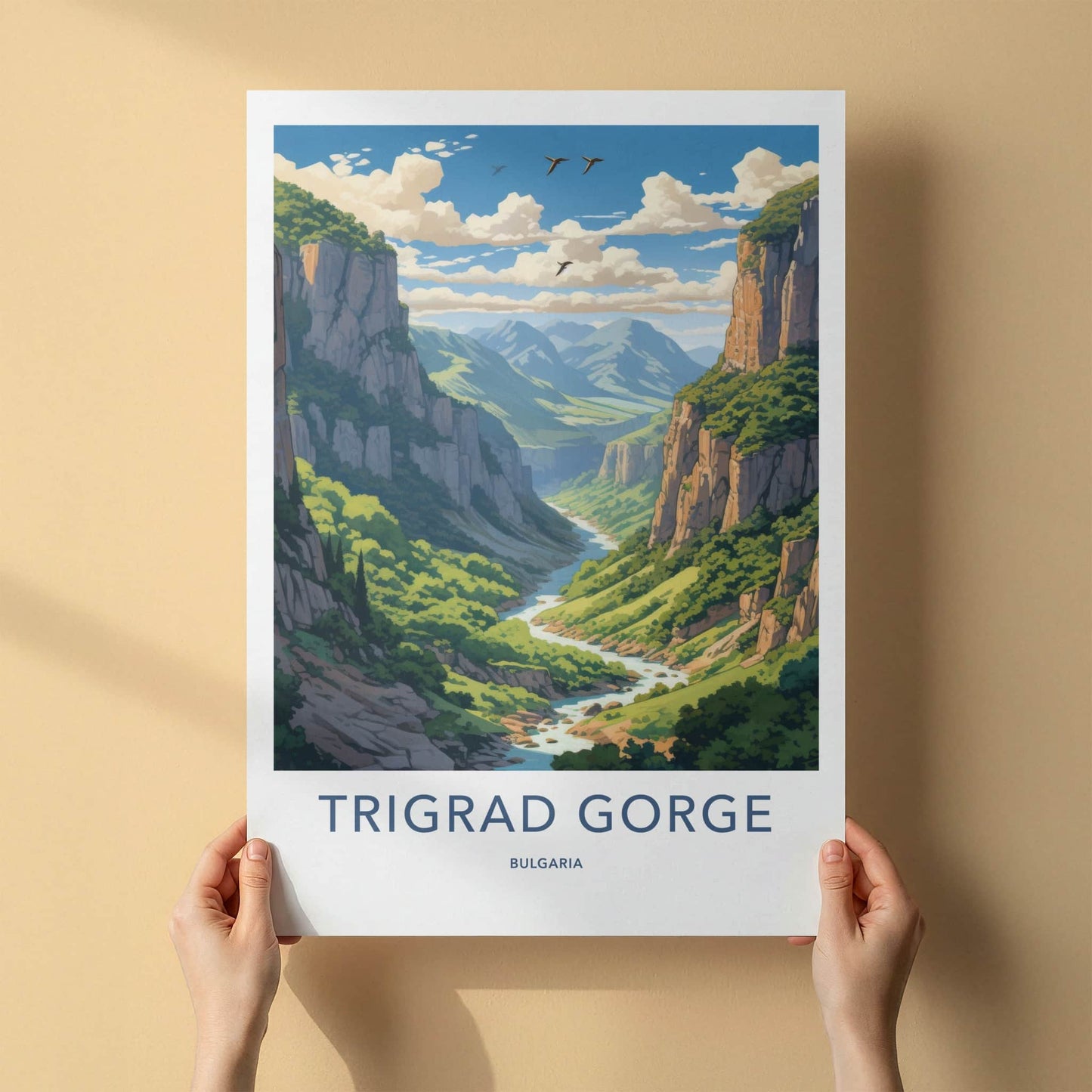 Trigrad Gorge Poster - Bulgaria Travel Art - Majestic River Gorge Home Decor