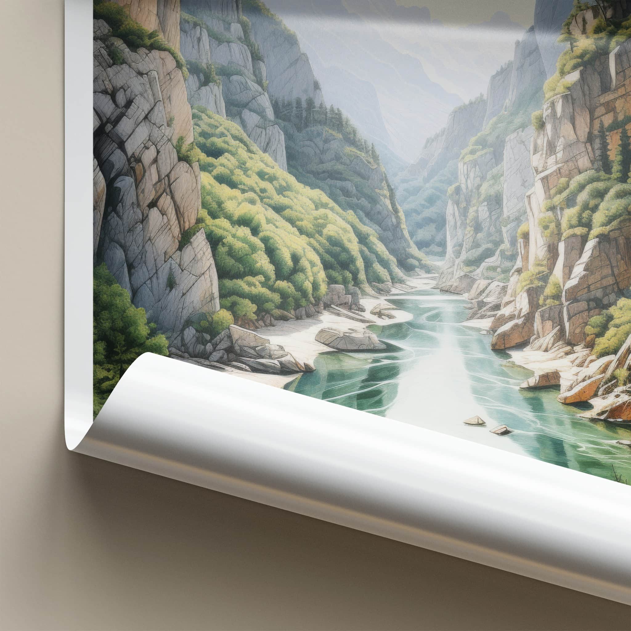 Trigrad Poster - Bulgaria Travel Art - Deep River Gorge Home Decor