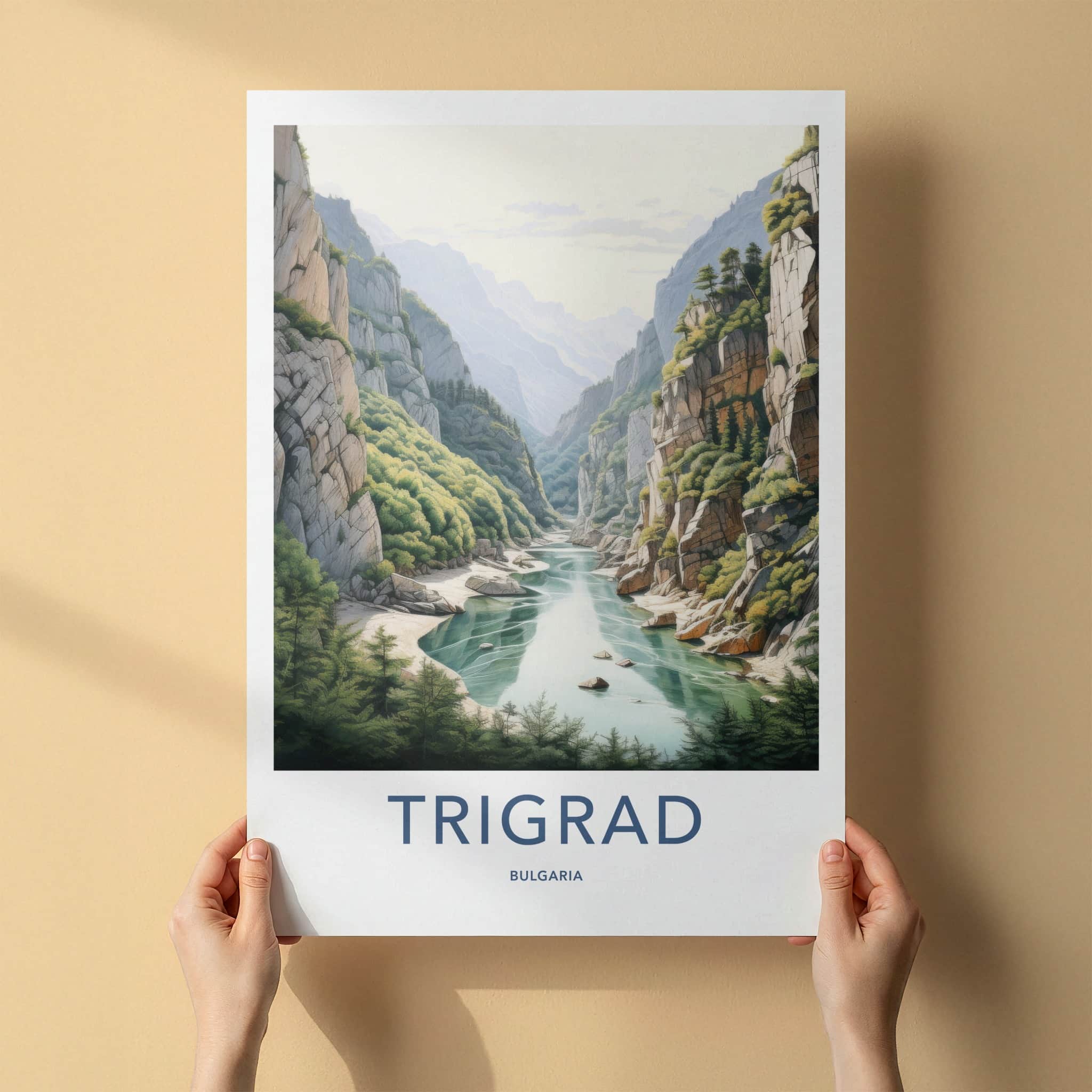 Trigrad Poster - Bulgaria Travel Art - Deep River Gorge Home Decor