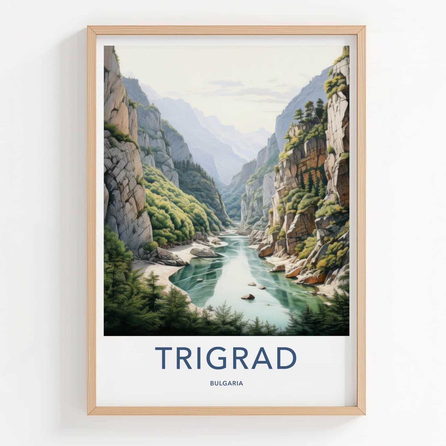 Trigrad Poster - Bulgaria Travel Art - Deep River Gorge Home Decor