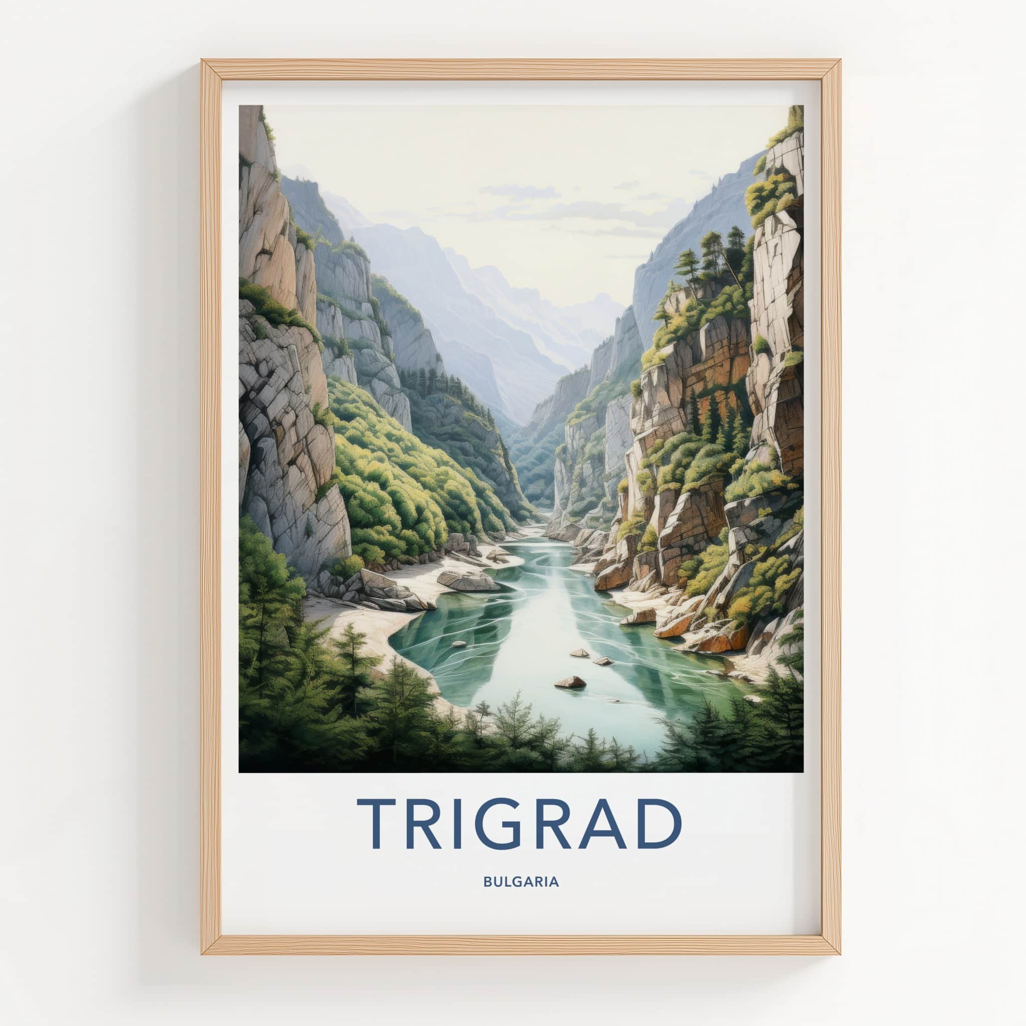Trigrad Poster - Bulgaria Travel Art - Deep River Gorge Home Decor