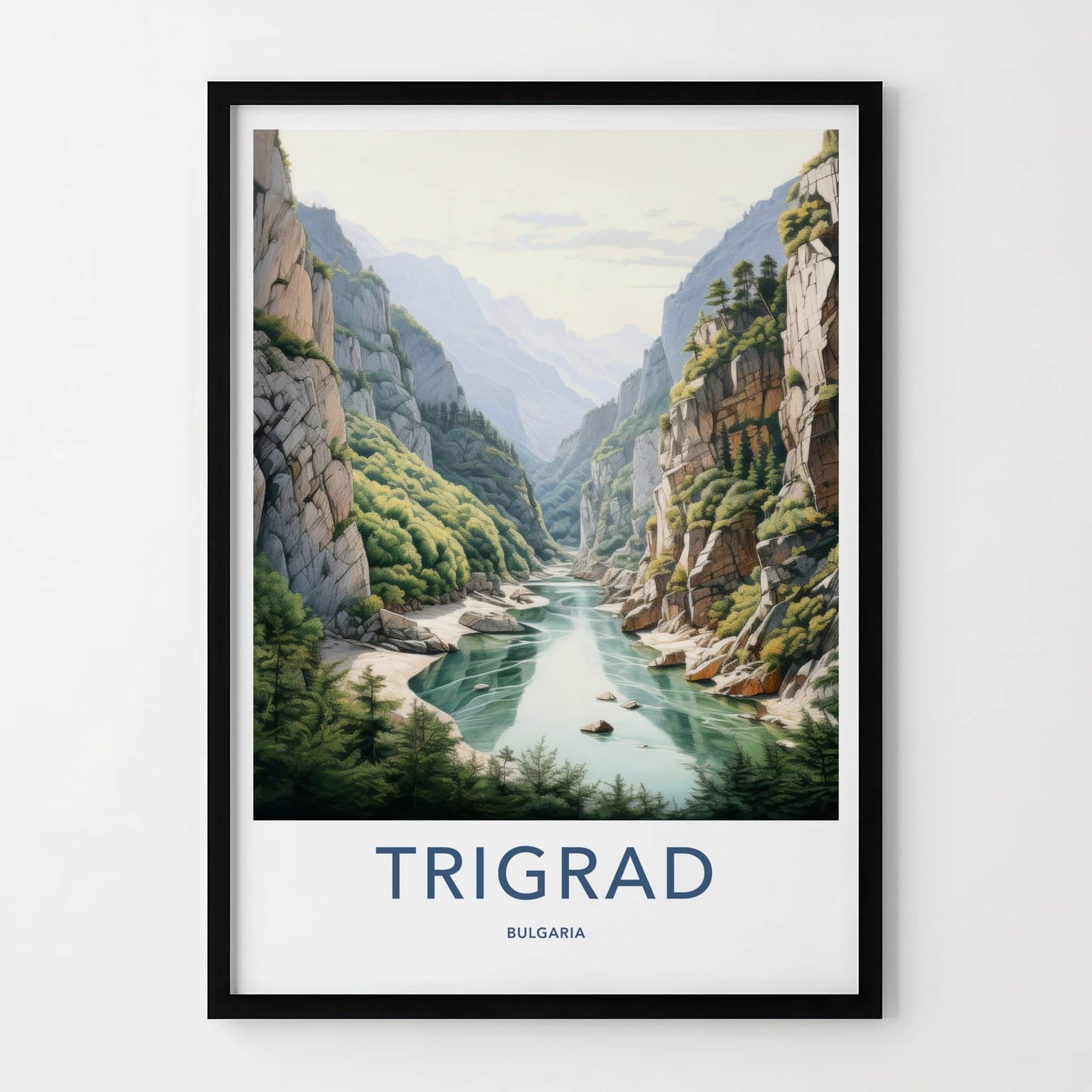 Trigrad Poster - Bulgaria Travel Art - Deep River Gorge Home Decor