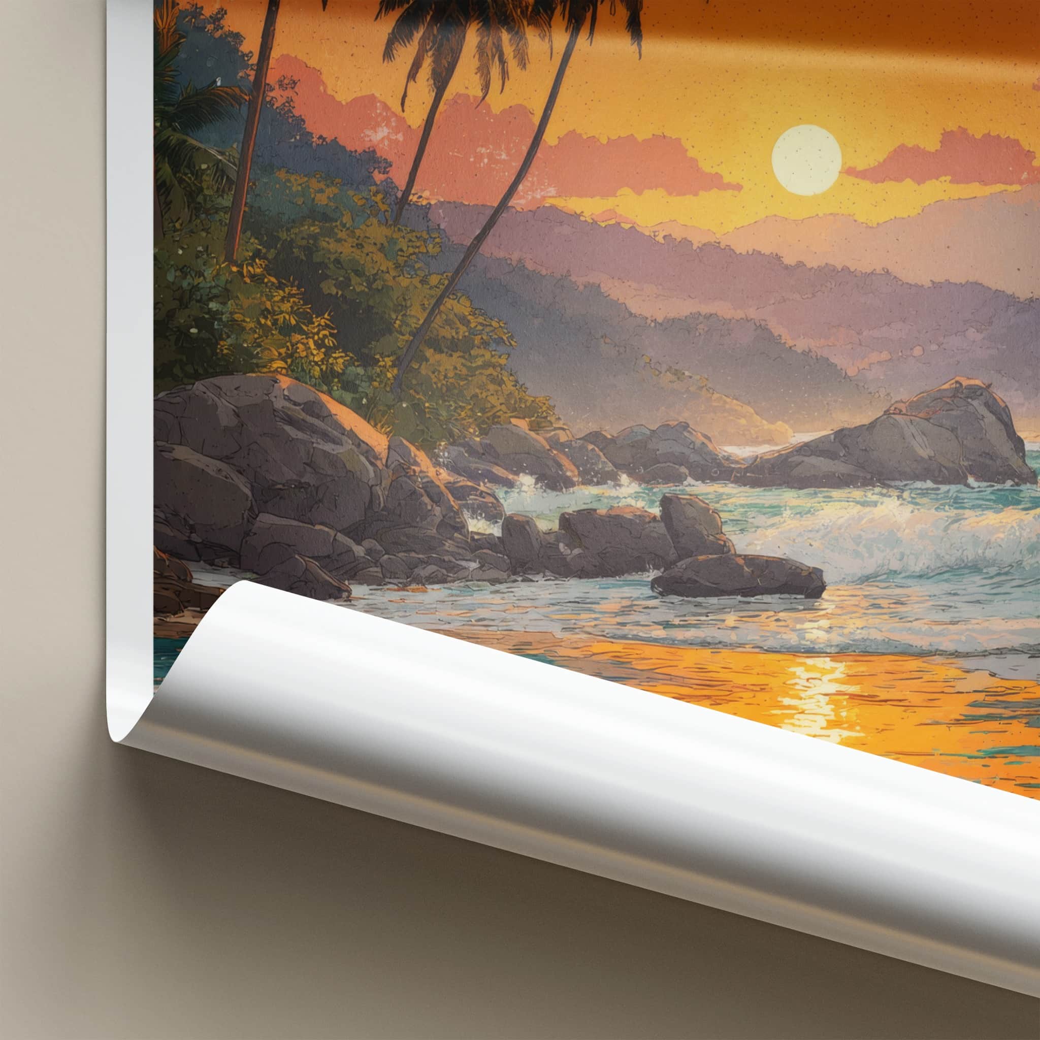 Trinidad Poster - Caribbean Travel Print - Tropical Sunset Shore Wall Art