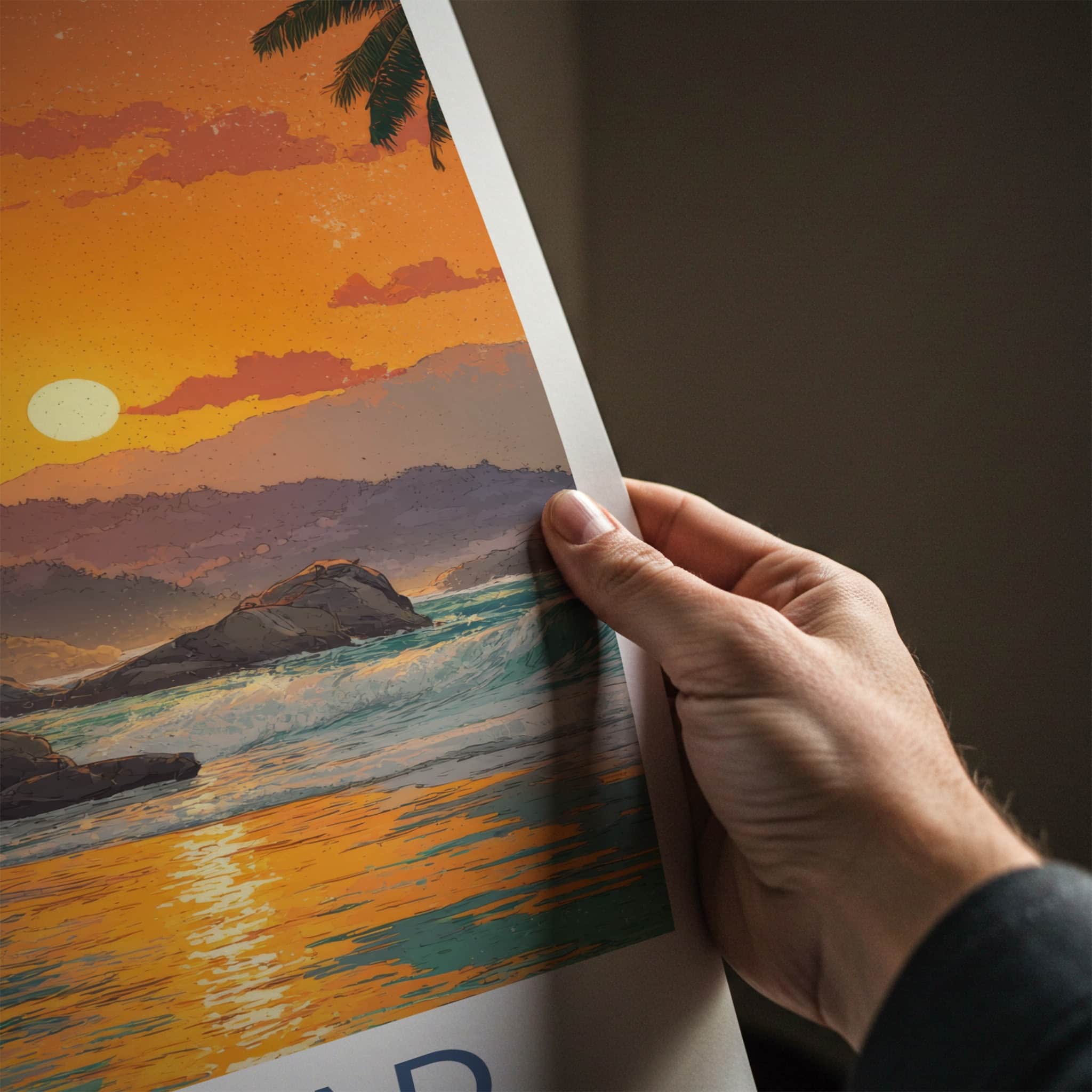 Trinidad Poster - Caribbean Travel Print - Tropical Sunset Shore Wall Art
