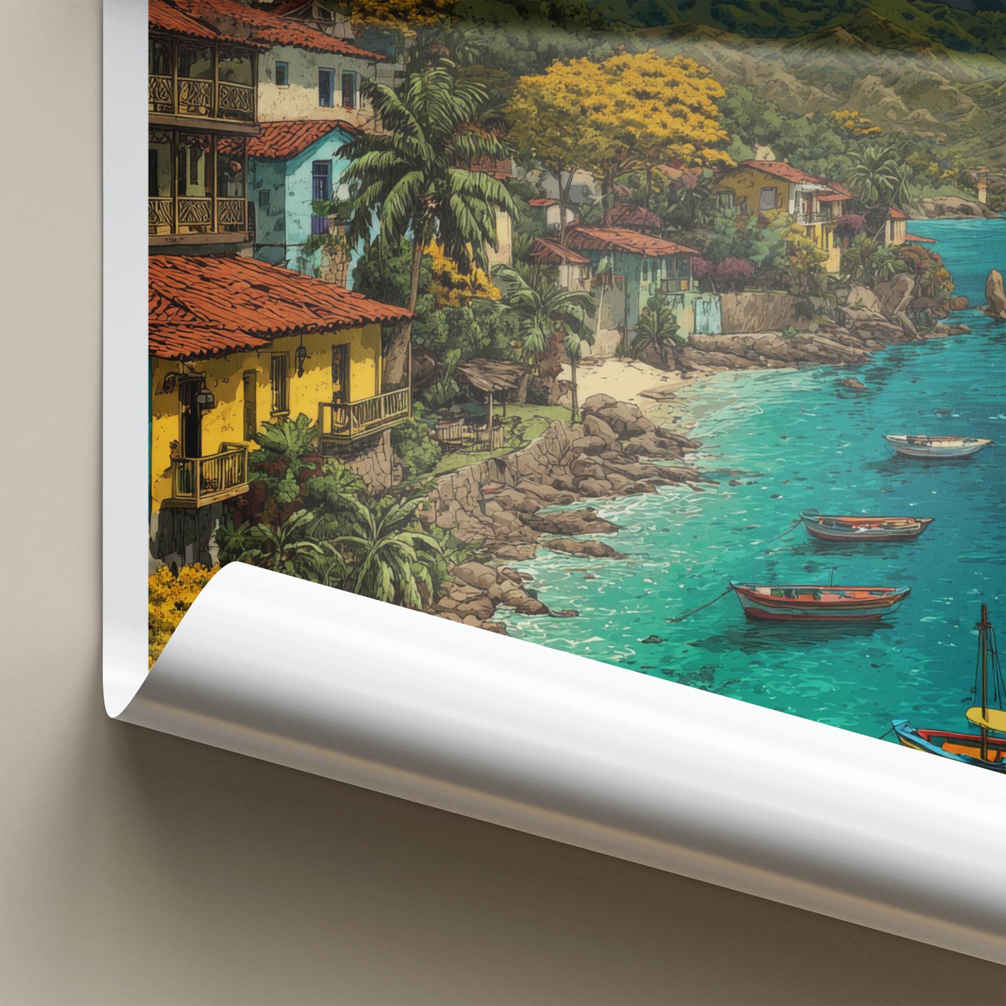 Trinidad Poster - Trinidad and Tobago Coastal Village Fine Art Home Decor