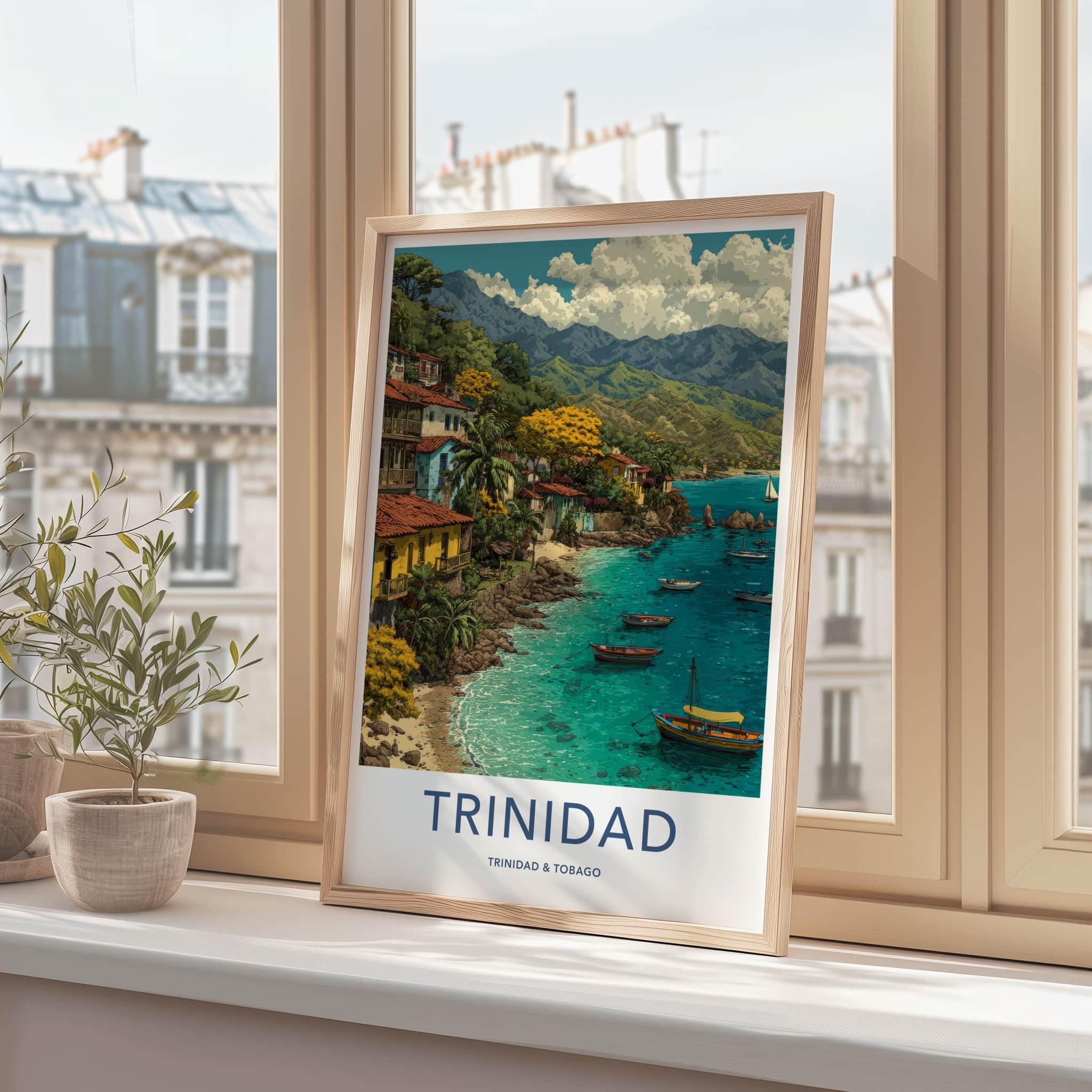 Trinidad Poster - Trinidad and Tobago Coastal Village Fine Art Home Decor