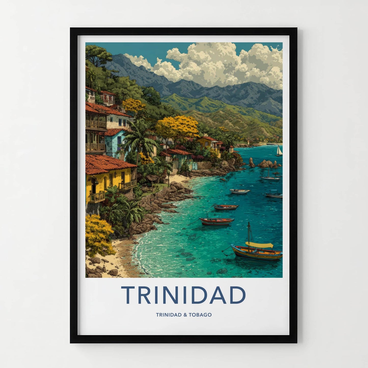 Trinidad Poster - Trinidad and Tobago Coastal Village Fine Art Home Decor