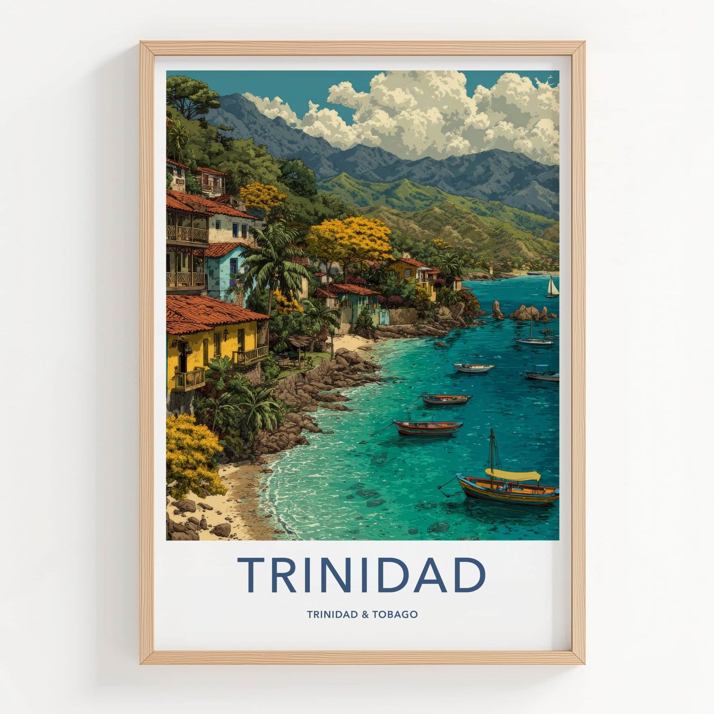 Trinidad Poster - Trinidad and Tobago Coastal Village Fine Art Home Decor