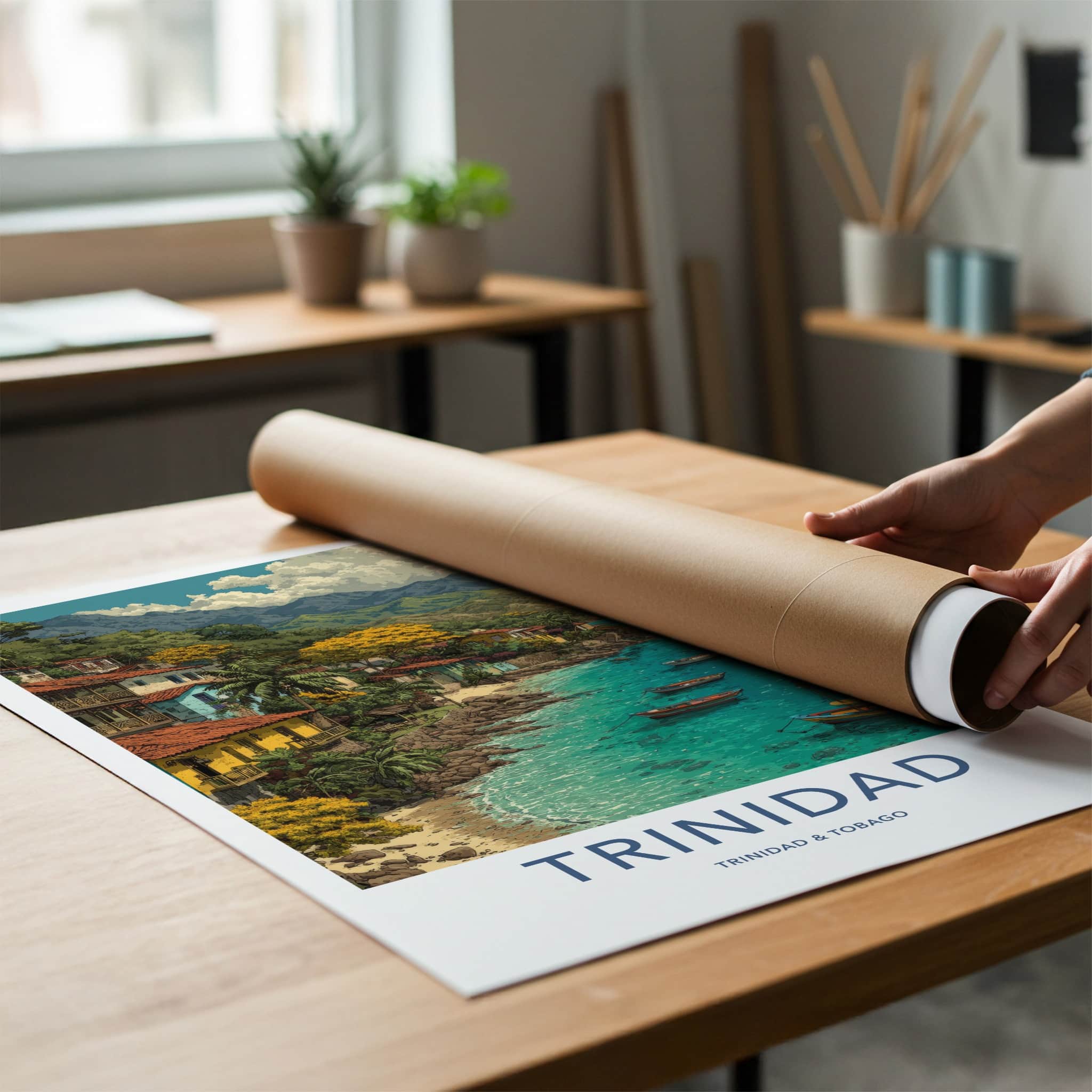 Trinidad Poster - Trinidad and Tobago Coastal Village Fine Art Home Decor
