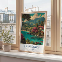 Trinidad Poster - Trinidad and Tobago Pink Blossoms Vista Wall Art