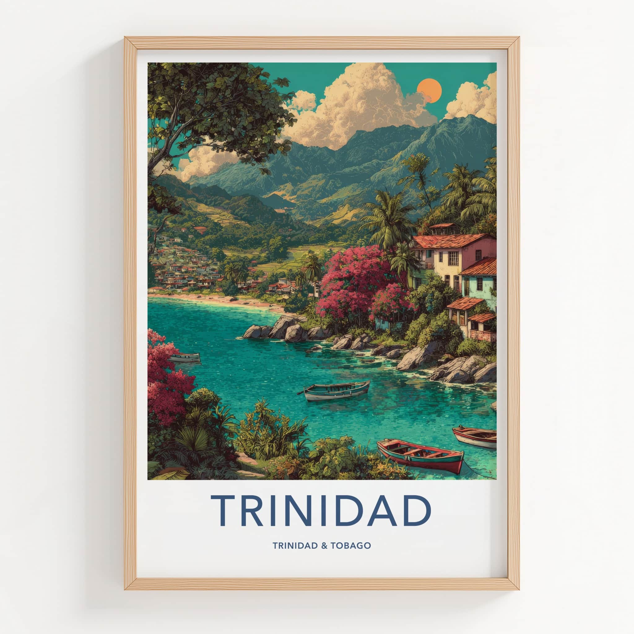 Trinidad Poster - Trinidad and Tobago Pink Blossoms Vista Wall Art