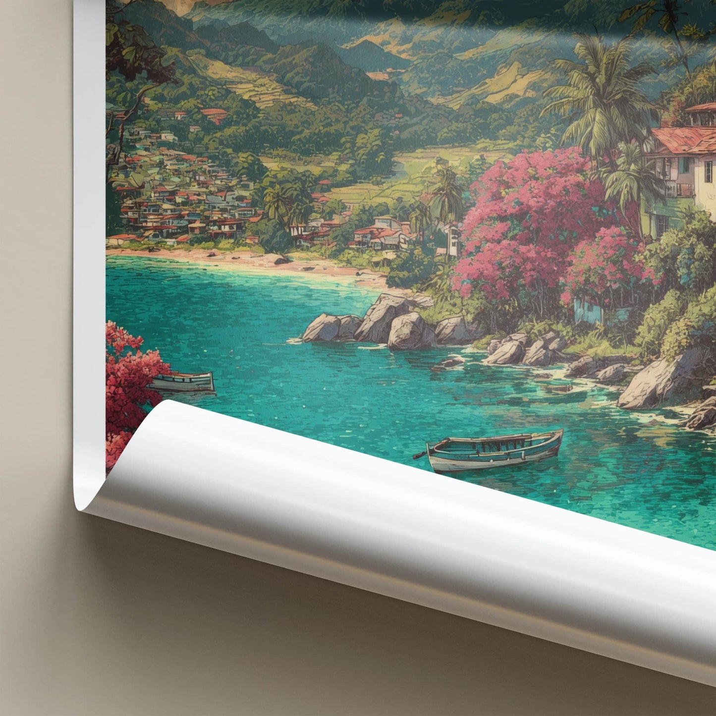 Trinidad Poster - Trinidad and Tobago Pink Blossoms Vista Wall Art
