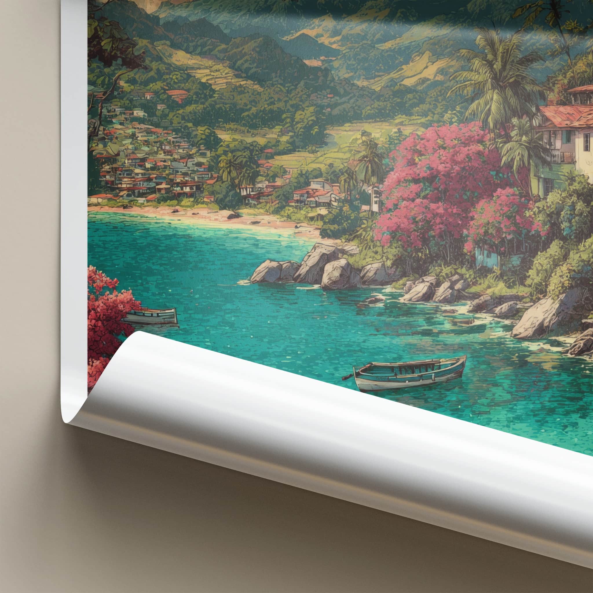 Trinidad Poster - Trinidad and Tobago Pink Blossoms Vista Wall Art