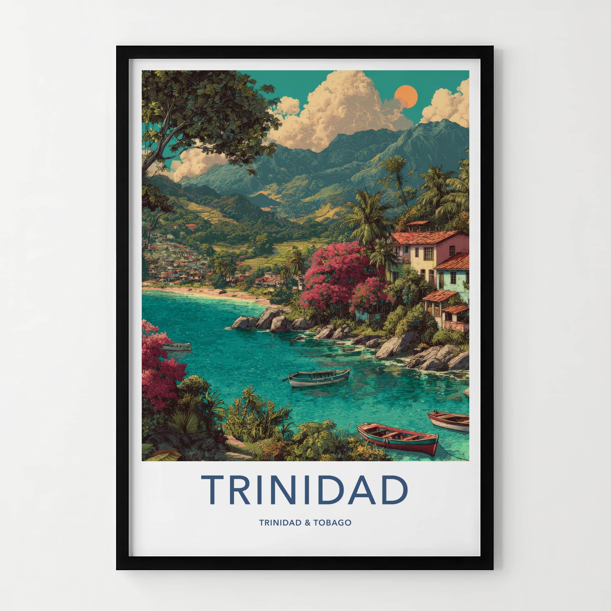 Trinidad Poster - Trinidad and Tobago Pink Blossoms Vista Wall Art