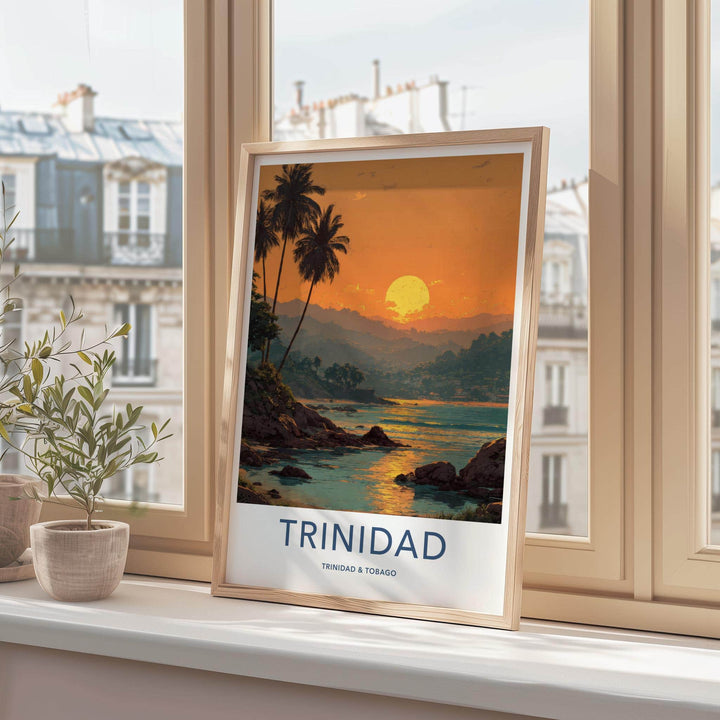 Trinidad Poster - Trinidad And Tobago Travel Art - Tropical Sunset Beach Home Decor