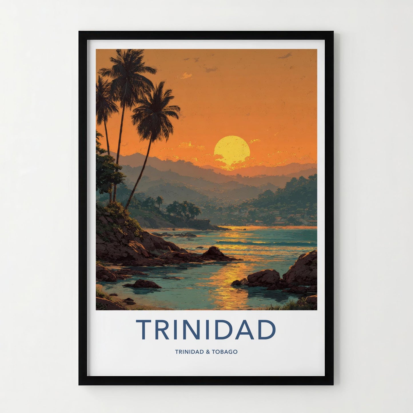 Trinidad Poster - Trinidad And Tobago Travel Art - Tropical Sunset Beach Home Decor